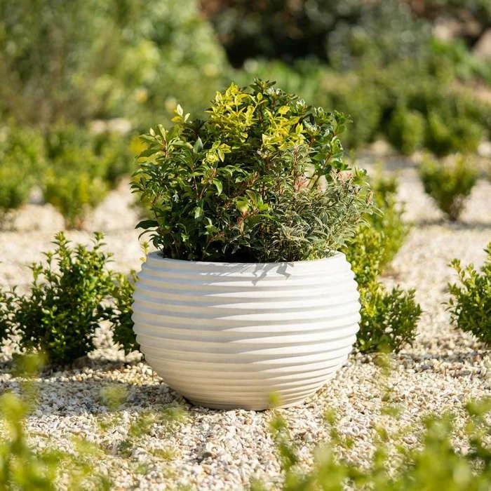 54cm Round Planter Pot in Beige 2 54cm Round Planter Pot in Beige - Image 2