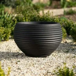 54cm Round Planter Pot in Black -Cheap PLANTERS Store PP82BLKL 2 2f93