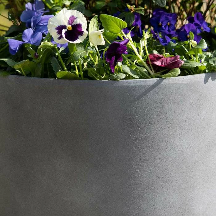43cm Cylinder Planter in Grey 3 43cm Cylinder Planter in Grey - Image 3