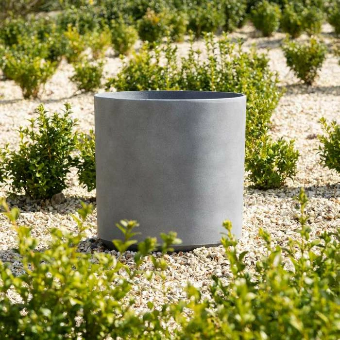 43cm Cylinder Planter in Grey 4 43cm Cylinder Planter in Grey - Image 4
