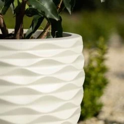 43cm Round Bilbao Planter in Ivory -Cheap PLANTERS Store PP84WHTM 2 32b8
