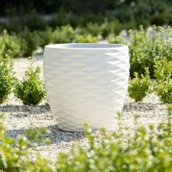 43cm Round Bilbao Planter in Ivory -Cheap PLANTERS Store PP84WHTM 3 ab8f