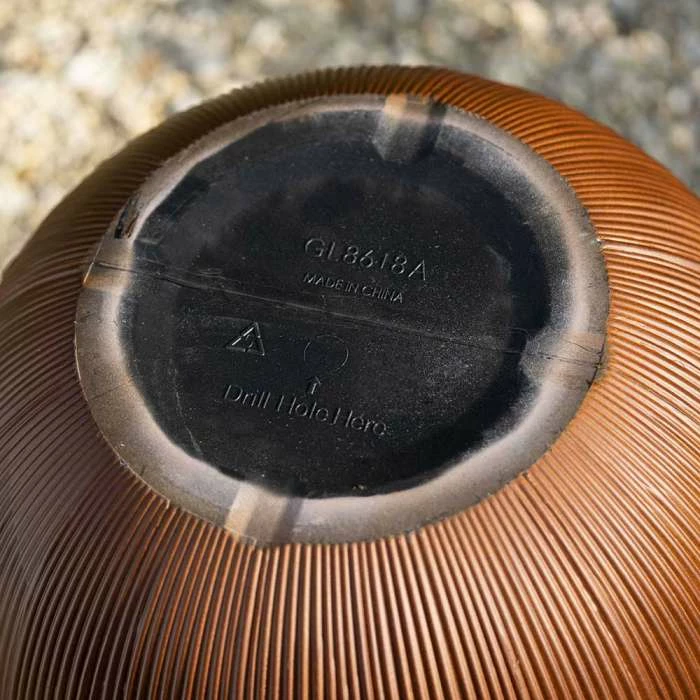 45cm Round Ridged Planter in Brown 5 45cm Round Ridged Planter in Brown - Image 5