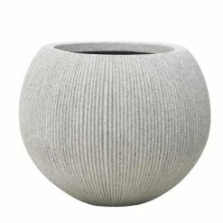 30cm Bowl Ridged Planter in Beige