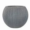 30cm Bowl Ridged Planter in Grey