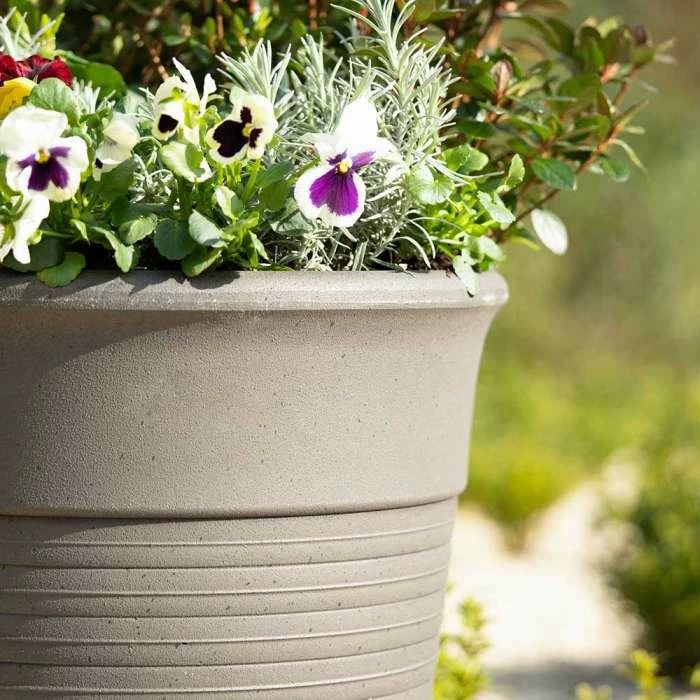 49cm Tall Round Planter in Grey 4 49cm Tall Round Planter in Grey - Image 4