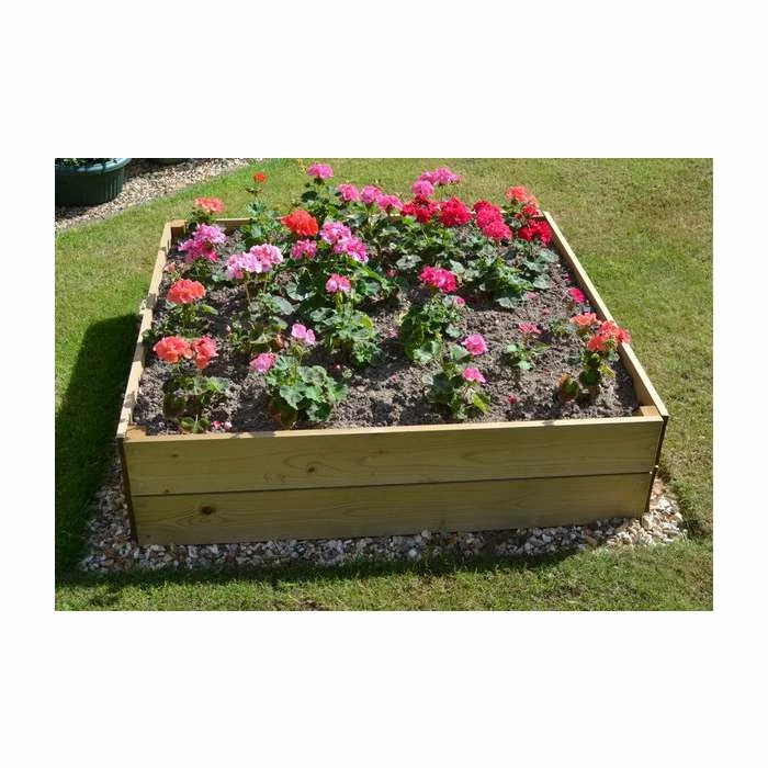 121 Litres - Wooden Timber Raised Square Grow Bed Single Tier - 90cm² (H15cm) 1 121 Litres - Wooden Timber Raised Square Grow Bed Single Tier - 90cm² (H15cm)