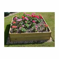 216 Litres - Wooden Timber Raised Square Grow Bed Single Tier - 120cm² (H15cm)