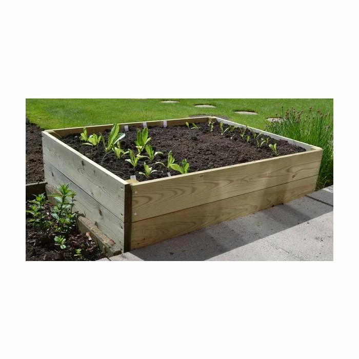 162 Litres - Wooden Timber Raised Rectangular Grow Bed Single Tier - 120cm x 90cm (H15cm) 2 162 Litres - Wooden Timber Raised Rectangular Grow Bed Single Tier - 120cm x 90cm (H15cm) - Image 2