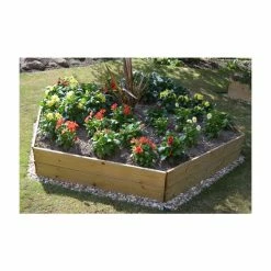 Wooden Timber Raised Pentagon Grow Bed 3-Tier - D240cm (H45cm)