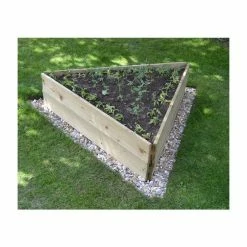 Wooden Timber Raised Triangle Grow Bed Single Tier - L60cm (H15cm)