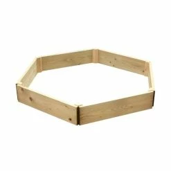 Wooden Timber Raised Hexagon Grow Bed Single Tier - D120cm (H15cm)
