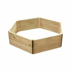 Wooden Timber Raised Hexagon Grow Bed 2-Tier - D180cm (H30cm)