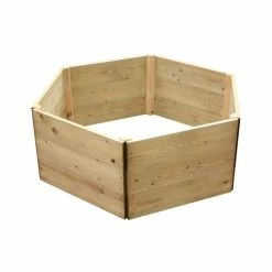 Wooden Timber Raised Hexagon Grow Bed 3-Tier - D180cm (H45cm)