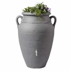 250 Litre Antique Amphora Water Butt with Planter in Dark Granite -Cheap PLANTERS Store TE10562 add image 3 747a