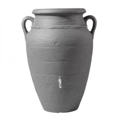 250 Litre Antique Amphora Water Butt with Planter in Dark Granite