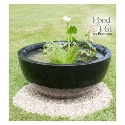 H34cm Black Pond-In-A-Pot Wildlife-Friendly Solar Water Feature