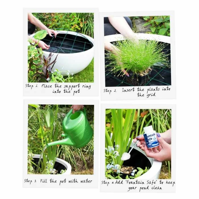 H34cm Black Pond-In-A-Pot Semi-Shade Solar Water Feature 4 H34cm Black Pond-In-A-Pot Semi-Shade Solar Water Feature - Image 4