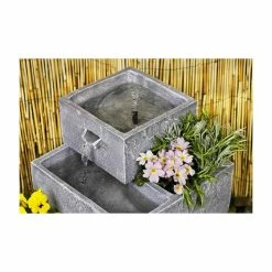H42cm Perth Solar 4-Tier Herb Planter Cascading Water Feature by Solaray -Cheap PLANTERS Store WF3617 add image 5 353b