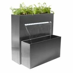 H89cm Berkeley Stainless Steel Waterfall Planter with Lights | Indoor/Outdoor Use by Ambienté -Cheap PLANTERS Store WF3988 add image 2 5f85