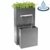 H89cm Berkeley Stainless Steel Waterfall Planter with Lights | Indoor/Outdoor Use by Ambienté