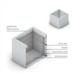 Sphere 32cm Handmade Fiberstone Planter in White - Exclusive to Primrose -Cheap PLANTERS Store diagram 06a8