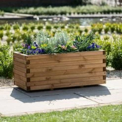 1.1m Pine Raised Trough Planter